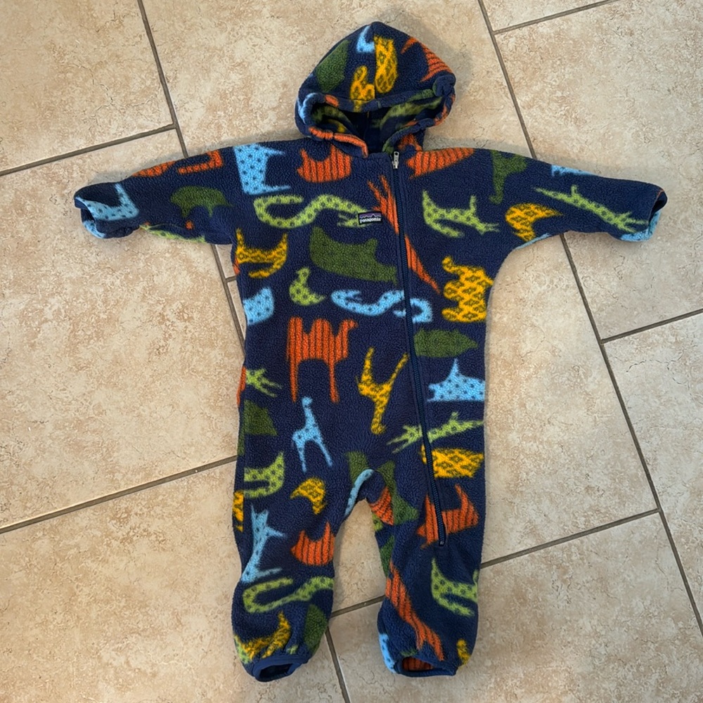 Patagonia Baby Toddler Fleece Bunting Vintage Retired Animal Print